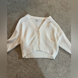 Oversized white button up cardigan